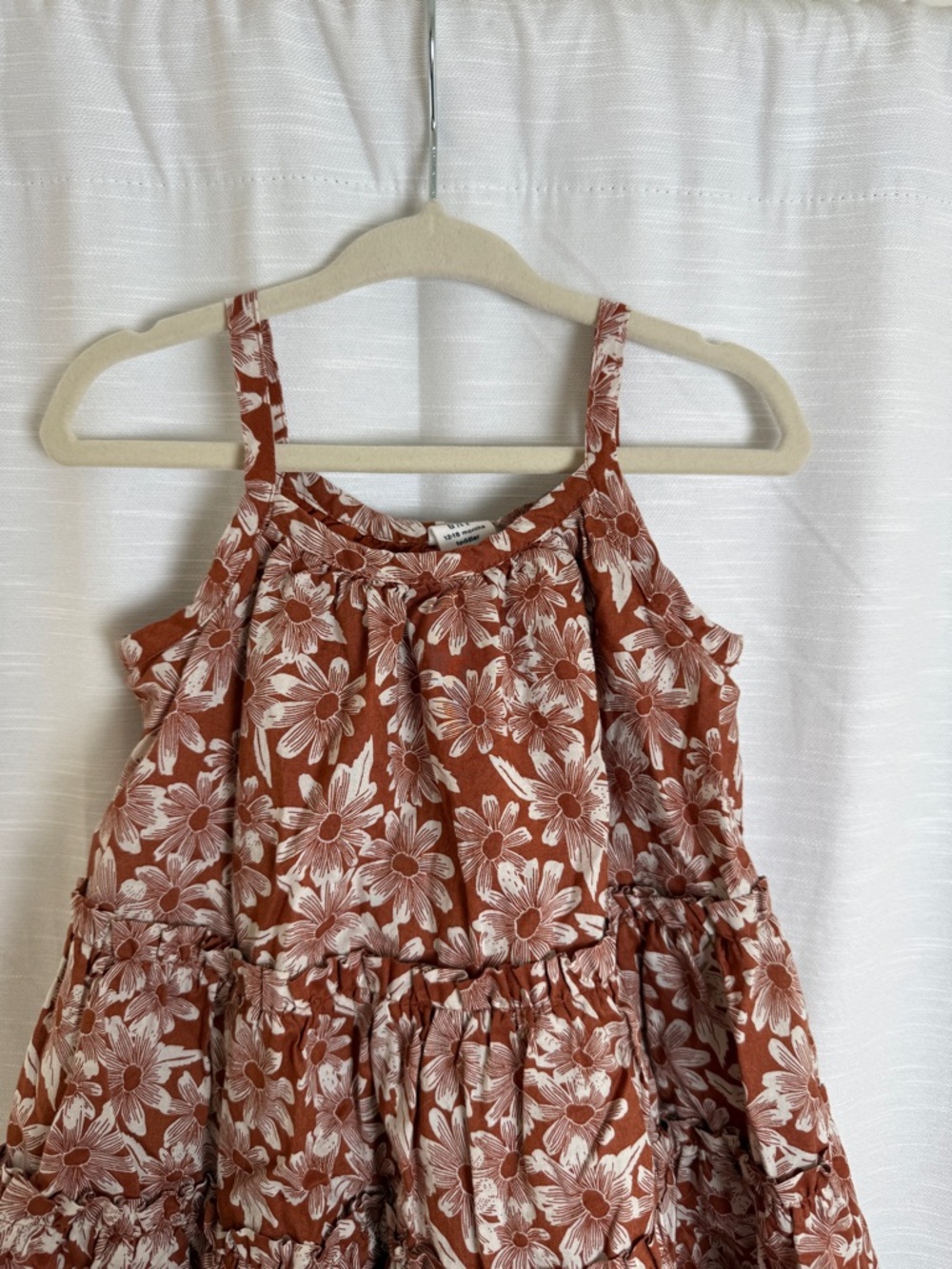 Gap Toddler Floral Boho Dress Rust Brown Daisy Print Twirl | Size 12-18M - Picture 7 of 11